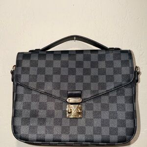 Checkered Black Handbag